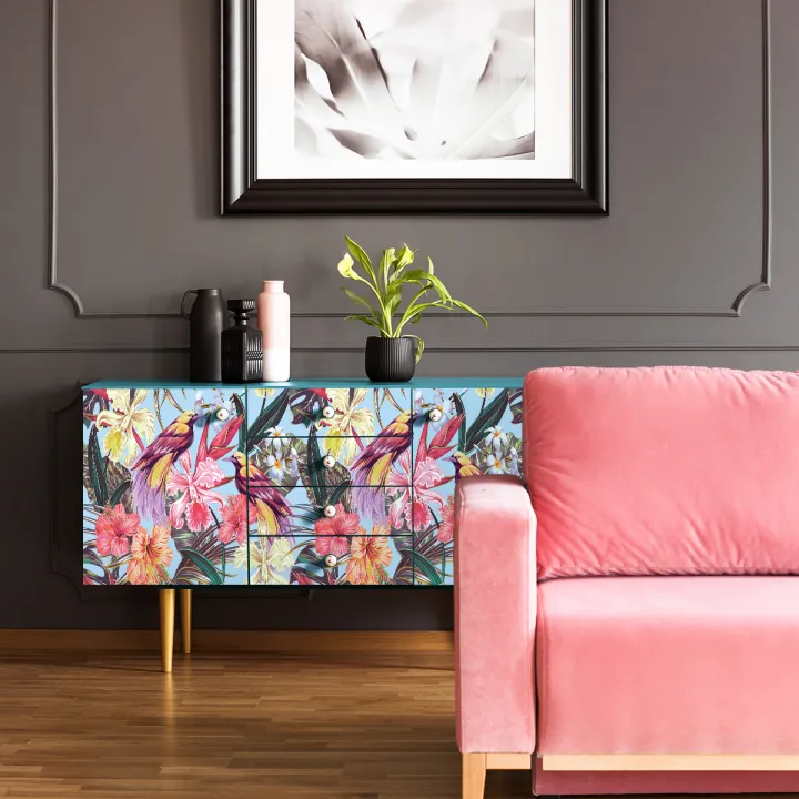 Artsy%20Home%20Meili%20Tropical%20Floral%20Birds%20Pattern%20Vinyl%20Wall%20Sticker%20Decal%20120cm%20x%2040cm%20for%20Home%20Decor%20-%20Image%204