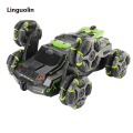 Linguolin Six Wheel Spray RC Stunt Car 4WD Swing Arm Drift Vehicle Gesture Induction Deformation Remote Control Car with Light Boy RC Toys. 