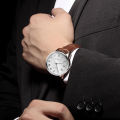 Men's Large Dial Original Quartz Watches Minimalism Stainless Steel Formal Automatic Watch Business Accessory. 