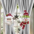 Cute Santa Claus Snowman Christmas Curtain Buckle Set of 2 Fastener Buckle Curtain Holdback Cartoon Curtain Tie Decoration Holiday Decor. 