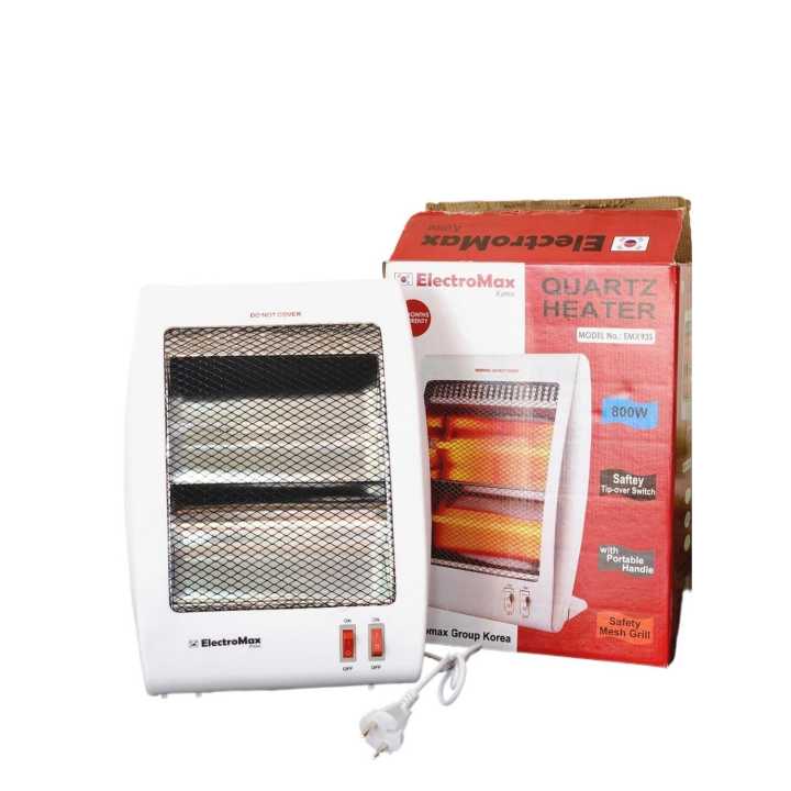 Electromax Quartz Room 2 Rod Heater White 800W With Portable Handle