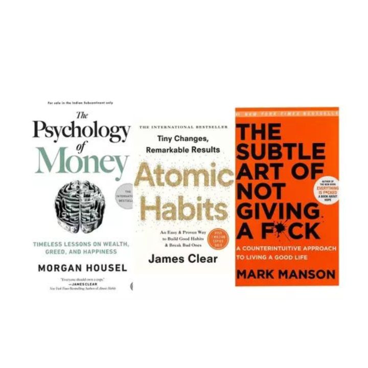 The Psychology of Money + Atomic Habit + The Subtle Art of Not Giving a F*ck Combo