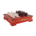 Wood Chess Chinese Retro Terracotta Chess Wood Do Old Carving Resin Chessman Christmas Birthday Premium Gift. 