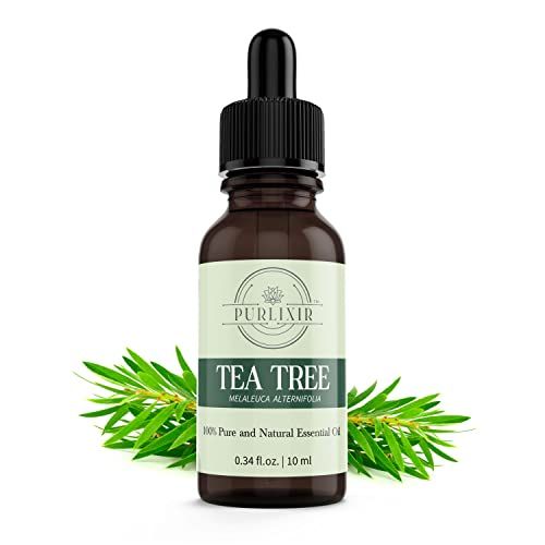 Purlixir 100% Pure and Natural Tea Tree Essential Oil – 10 ml to Treat Acne, Pimples, Dandruff Keeping the Skin and Hair Healthy, Pure Natural Room Fragrance Diffuser for AromatherapyFROM INDIA)JEZ