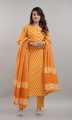 Fabdale Women’s Pure Cotton Printed Kurta Pant with Dupatta Set | Green Floral Ethnic Wear (DVST-017). 