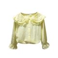 Kids Girl Long Sleeve Top Lace Collar Spring Korean Style White Top Toddler Girl Shirt Clothes. 