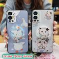 protective Back Cover Phone Case For Infinix Hot12/X6817 Simplicity cute Glitter Rotatable stand Fashion Design TPU. 
