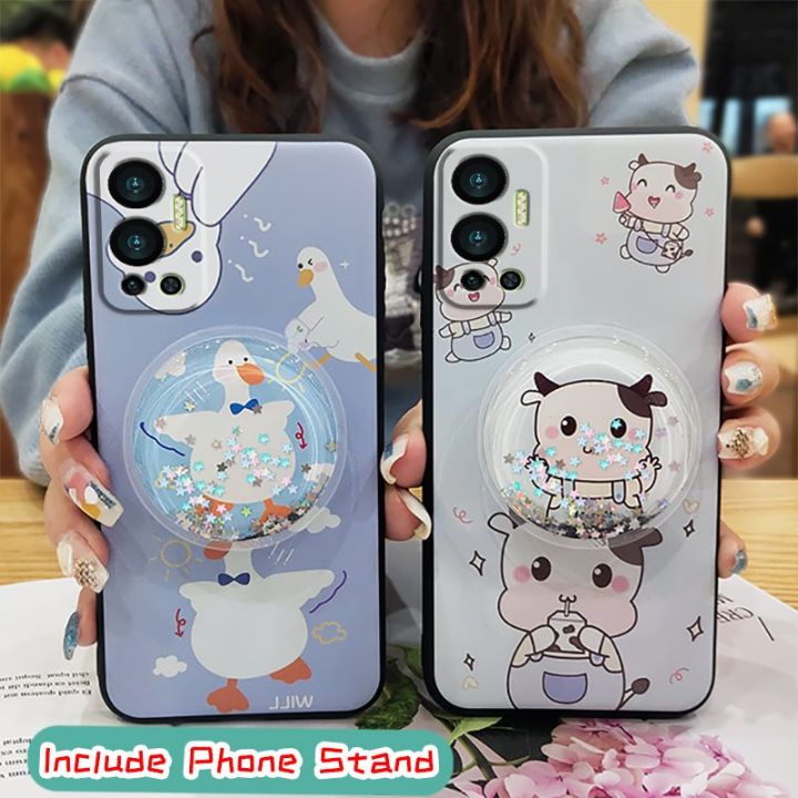 protective%20Back%20Cover%20Phone%20Case%20For%20Infinix%20Hot12/X6817%20Simplicity%20cute%20Glitter%20Rotatable%20stand%20Fashion%20Design%20TPU%20-%20Image%203