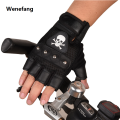 Wenefang Fingerless Male Antiskid Sunscreen Breathable Wear-resistant Riding Gloves, Fishing Climbing Outdoor Sports Bike Gloves for Men. 