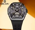 Gelatu 6012 Fashion Men Watches Top Brand Luxury Mechanical Sports Tonneau Design Montre Homme Silicone Automatic Skeleton Watch. 