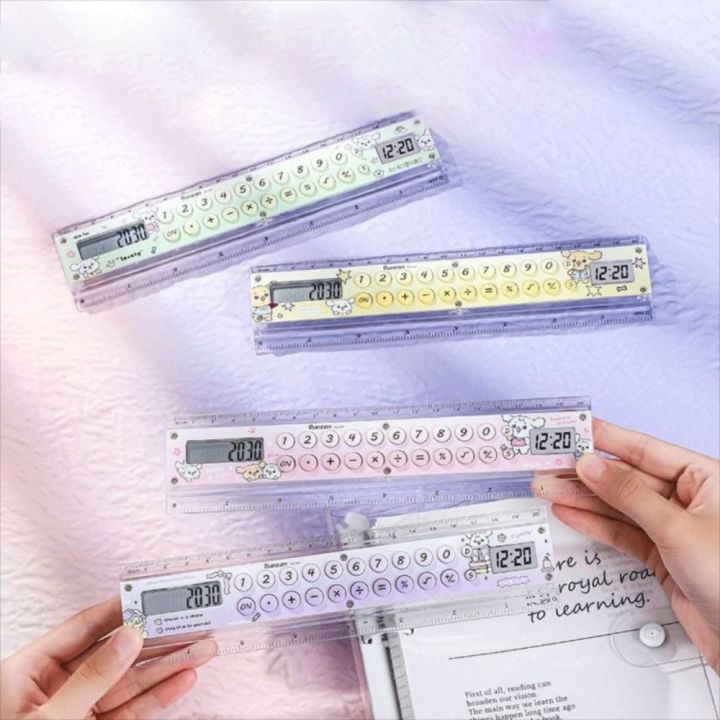 New 8-digit Ruler Calculator Mini Silent Type Measuring Ruler with ...