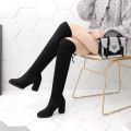 Scrub Leather Women Fashion Knee High Boots Over The Knee Boots Hoof Heels - ( Nep-1) - Fashion | Women's Footwear |. 
