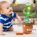 Rechargeable Dancing Cactus Toy Talking, Record & Repeating For Baby. 