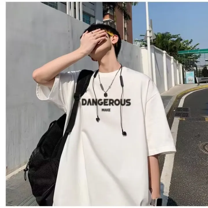 HOT%208XL%20Loose%20T-shirt%20Fashionable%20Trendy%20American%20Letter%20DAN%20Print%20T-shirt%20with%20Soft%20Comfortable%20Casual%20Men%20Versatile%20Couple%20Outfit%20-%20Image%202