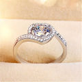 Foreign trade wish love ring twisted arm diamond peach heart ring heart shape cute girl love diamond ring. 
