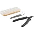 1200Pcs Jewelry Making Jump Rings Tweezer Crimping Pliers Crimp Beads Kit Crimp Covers Wire Guardians Crimp Tubes. 