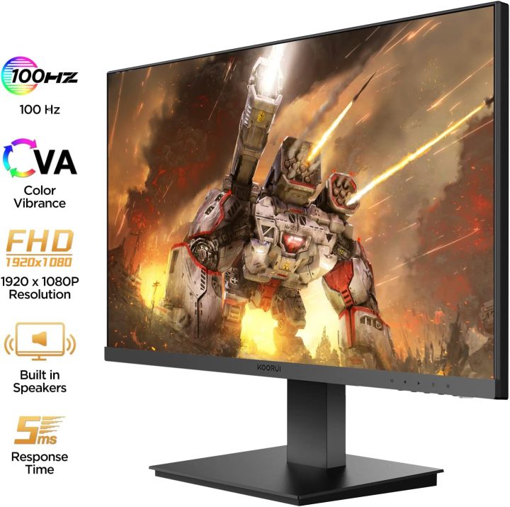 KOORUI%20S01%20Monitor%2021.5%20Inch%20Gaming%20Monitor%20FHD%201080P/Full%20HD%20100HZ%20PC%20Monitor%20VA%20Panel%20LCD%20Display%20with%20Speakers%20Adpitive%20sync%20(HDMI/VGA/VESA%20Compatible/Audio%20Terminal)%20-%20Image%202