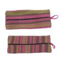 Striped Mixed Cotton Makeup Small Bag. 