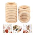 NCANRUI 60Pcs 70mm Wood Rings,Wooden Ring Wood Circles for DIY Crafts, Macrame Plant Hanger,Ornaments and Jewelry Making. 