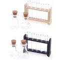 Toys 1Set 1:12 Dollhouse Miniature Test Tube Measuring Cup with Rack Laboratory Model Decor Toy Doll House Accessories JUE. 
