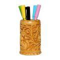 Wooden Carved Pen Holder Table Decor and Gift Item. 