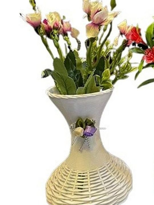 Artificial Rubber Flower With Vase For Home / Living Room Decoration
