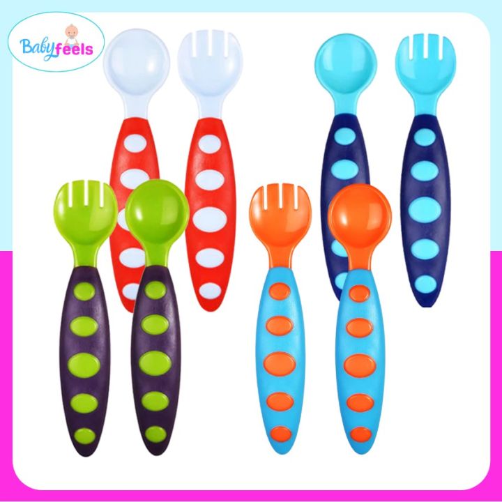 Baby Spoon And Fork Set with Case Eating Utensils