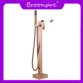 Broonpre Bathroom Freestanding Floor Mounted Bath Spout Faucet Cold/Hot Mixer Tap With Shower Hand Faucet Matte Black. 