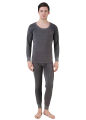 Men's Quilted Thermal Set: Round Neck Top + Trouser (Dark Grey)/ Body Warmer. 