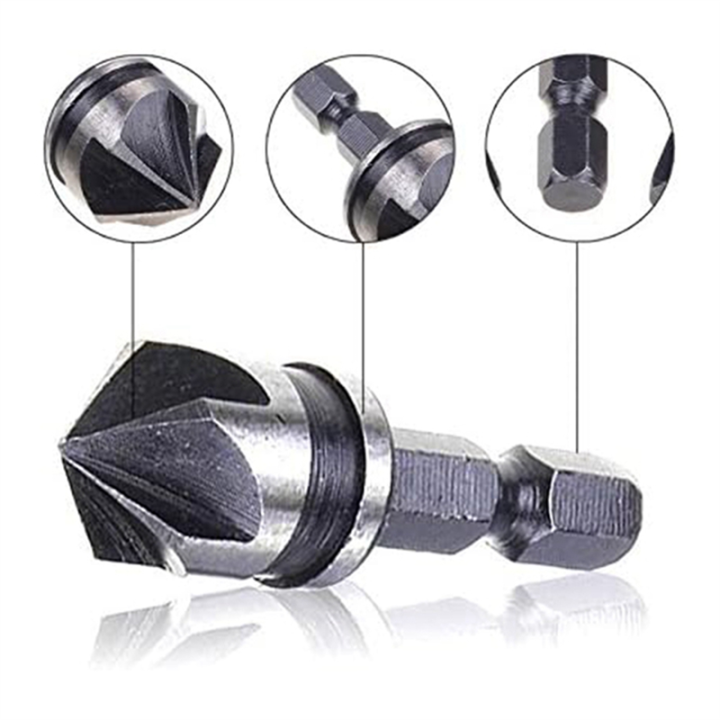 3%20PCS%201/4Inch%20Hex%2012/16/19mm%20Countersink%20Bore%20Set%20For%20Wood%20Metal%20Quick%20Change%20Bit%20Easy%20To%20Use%20-%20Image%206