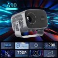 A10 Portable Smart Projector Android 13 | Dual WiFi | 4K Support | 360° Rotatable Home Theater Projector. 