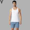 (Pack of 2) Van Heusen Men White Ribbed Vests Sando 10073. 