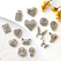 50Pcs Baroque Heart Nail Alloy Jewelry 3D Retro Punk Silver Perfume Bottle Mask Lamp Bulb Nail Art Charms DIY Manicure Decor. 