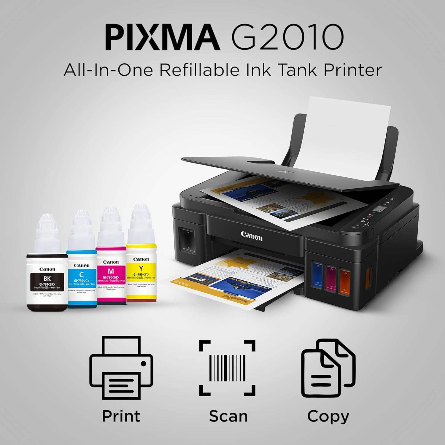 Canon Pixma G2010 All-in-One ( Print, Scan, Copy )  Ink Tank Color Printer