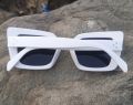 White Frame Square Sunglasses For Unisex. 