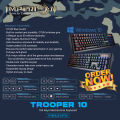 Imperion KG-M10F Trooper 10 Mechanical Gaming Keyboard Red Switch 104 Keys -- Smooth Linear Thock Stable Stabilizer Gamers Computer Games PC Laptop Desktop USB Office Wired Fast Typing WASD Input. 