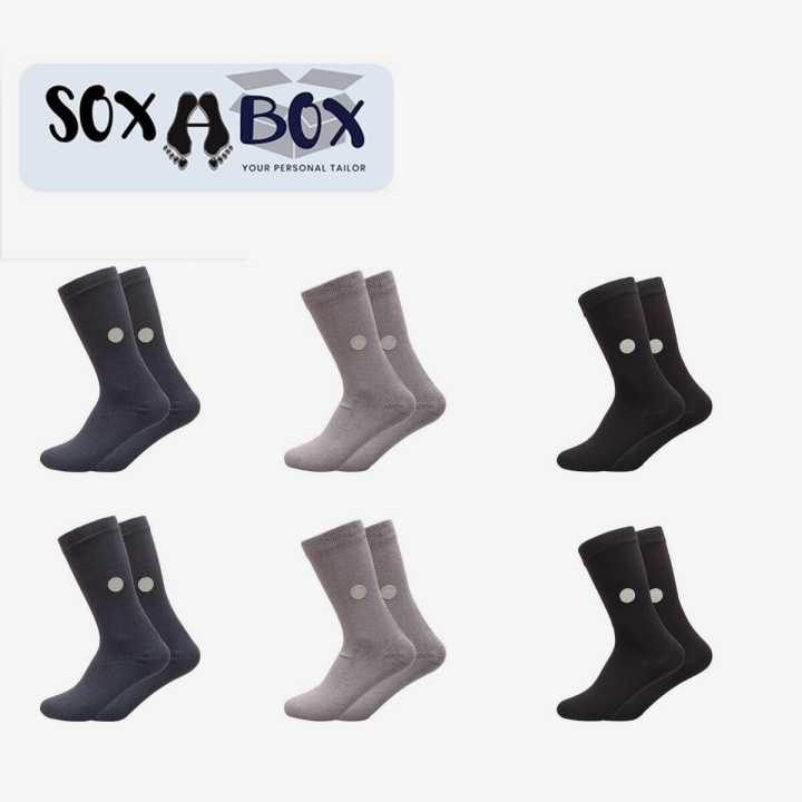 Soxabox Pack of 6 Pairs of Pure Cotton Footprint Socks for Men (SMF-7)