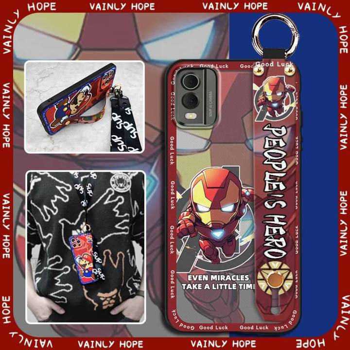 ring%20Anti-knock%20Phone%20Case%20For%20Nokia%20C32%20Kickstand%20Silicone%20Dirt-resistant%20Wristband%20Back%20Cover%20Phone%20Holder%20Soft%20case%20-%20Image%205