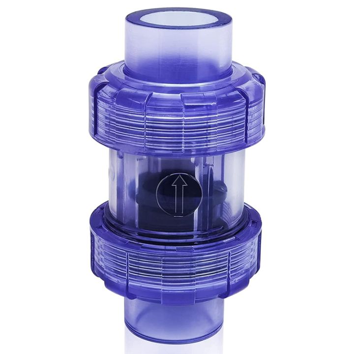 PVC Check Valve 3/4 Inch True Union Check Valve Transparent Blue UPVC Check Valve Pipeline Check Valve One-Way Valve