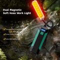 Portable Waterproof Work Light Rechargeable Ultra Bright Magnet LED Flashlight Strong Magnetic Red Flashing Warning Outdoor Charging Lighting Ourdoor. 