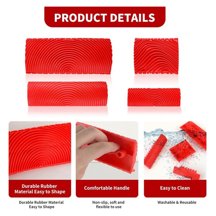 NCANRUI%206%20Pcs%20Wood%20Graining%20Tools,%20Soft%20Rubber%20Wood%20Grain%20Maker%20Painting,%20DIY%20Faux%20Wood%20Texture%20for%20Wall%20Floor%20Furniture%20Art%20-%20Image%205