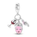 HOT Making Jewelry Ladies Bracelet Original Fit Spin Cube Perfume Luxury Pink Collection 925 Sterling Silver Trojan Cat Charm Pandora Gift. 