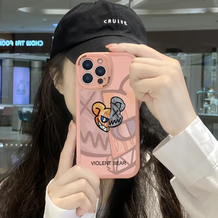 Hontinga%20for%20OPPO%20A55%20Back%20Cover%20PU%20Leather%20Fashion%20Bear%20Print%20Soft%20Silicone%20Edge%20Phone%20Case%20-%20Image%205