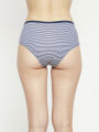 Clovia Navy & White Striped Mid Waist Hipster Panty with Inner Elastic - Cotton. 