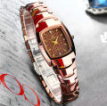 Luxury Coffee Color Rectangle Waterproof Warranty Ladies Watches. 