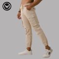 Wraon Cream Drawstring Elastic waist Stretchable Cotton Box Joggers For Men - Fashion | Joggers For Men | Men's Wear | Joggers |. 