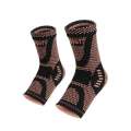GOBYGO 1PCS Brace Sports Ankle Support Elastic Bandage Copper Compression Sleeves Unisex Gym Fiess Foot Protective Gear. 