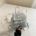 Fashion PU Women's Backpack High-capacity Butterfly Mini Backpack Solid Color School Backpack Women. 