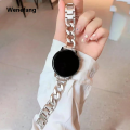 Wenefang 20mm Metal Chain Bracelet For Samsung Galaxy Watch 4 5 6 40mm 44mm Hot Selling 4 6 Classic 42mm 46mm 43/47mm For Huawei GT3 GT4 Amazfit GTS. 