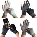 Men/ Unisex Sports Stretch Two Half Fingers Sun Protection Anti-Slip Fishing Gloves Driving Biking Mittens. 